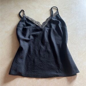 Black Lace Trim Cami Top